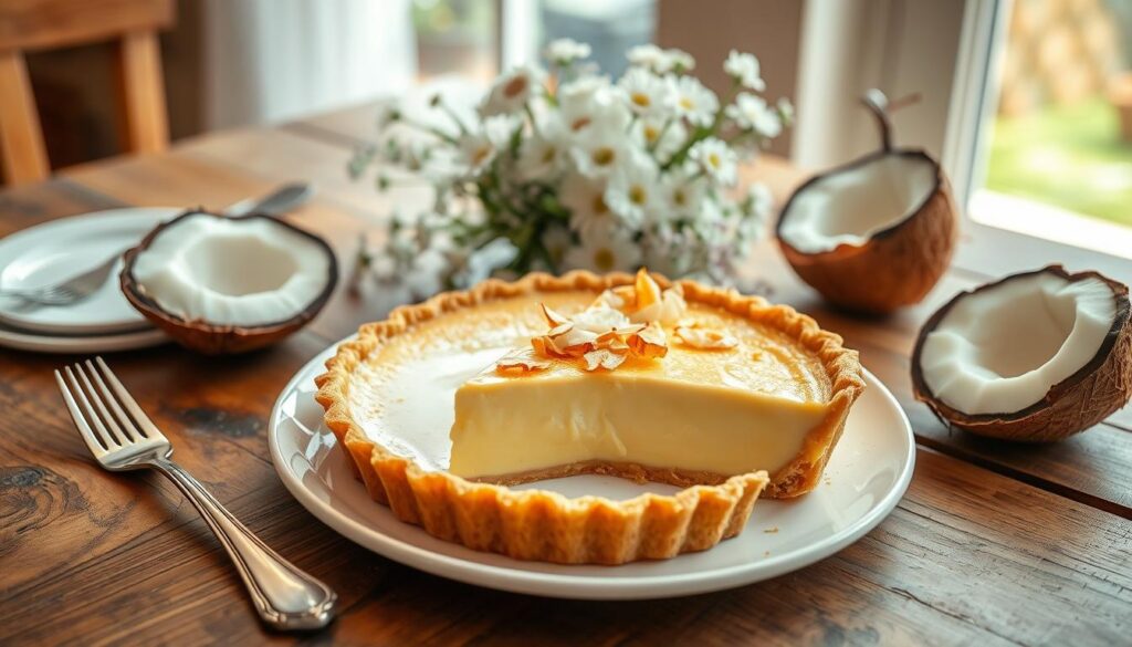 Serving Coconut Custard Pie