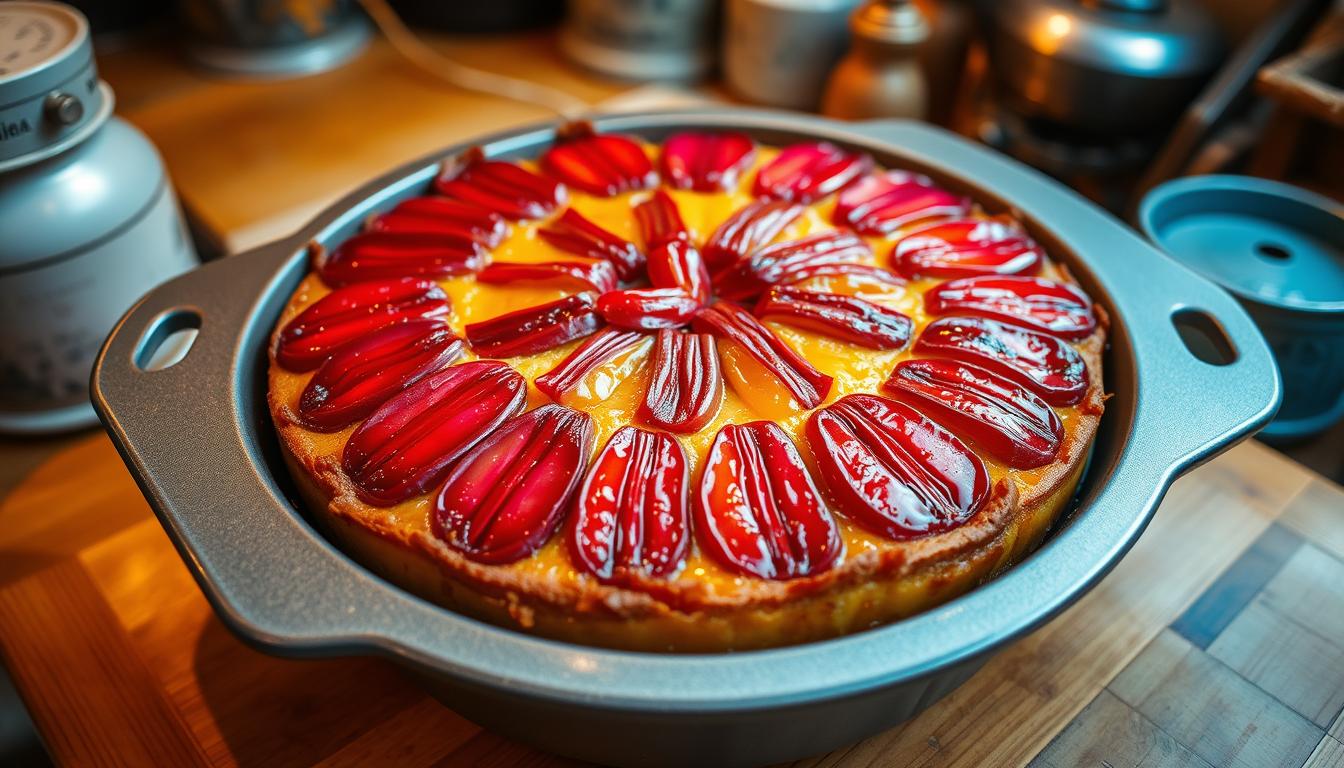 rhubarb upside down cake 13x9 pan recipe